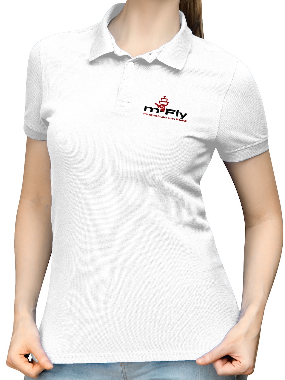 m-Fly-BASIC-lady-polo-white-01 Damen BASIC-Polo-Shirt m-Fly