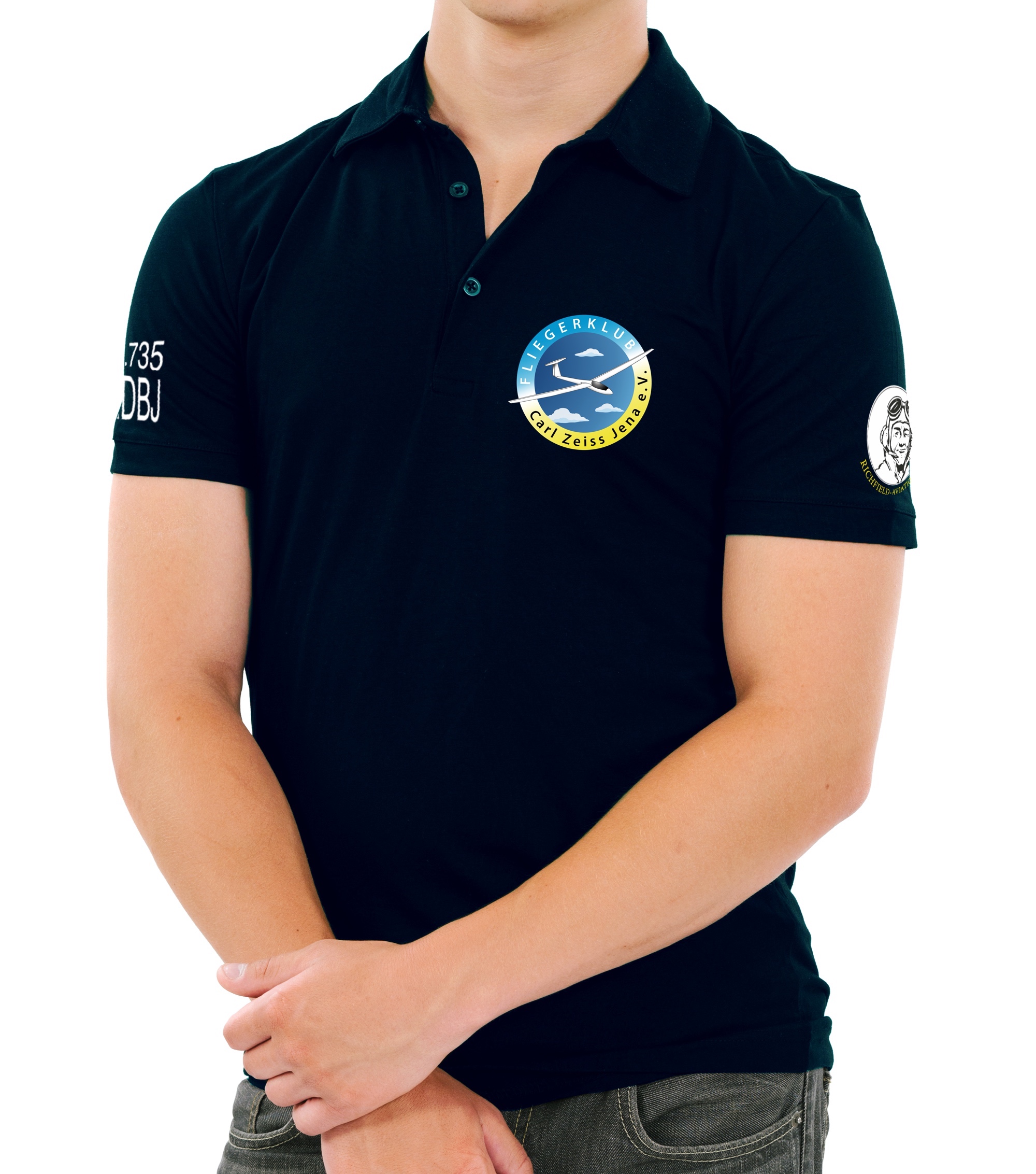 EDBJ-men-polo-navy-01 Herren Polo-Shirt Fliegerklub Carl Zeiss Jena e.V.