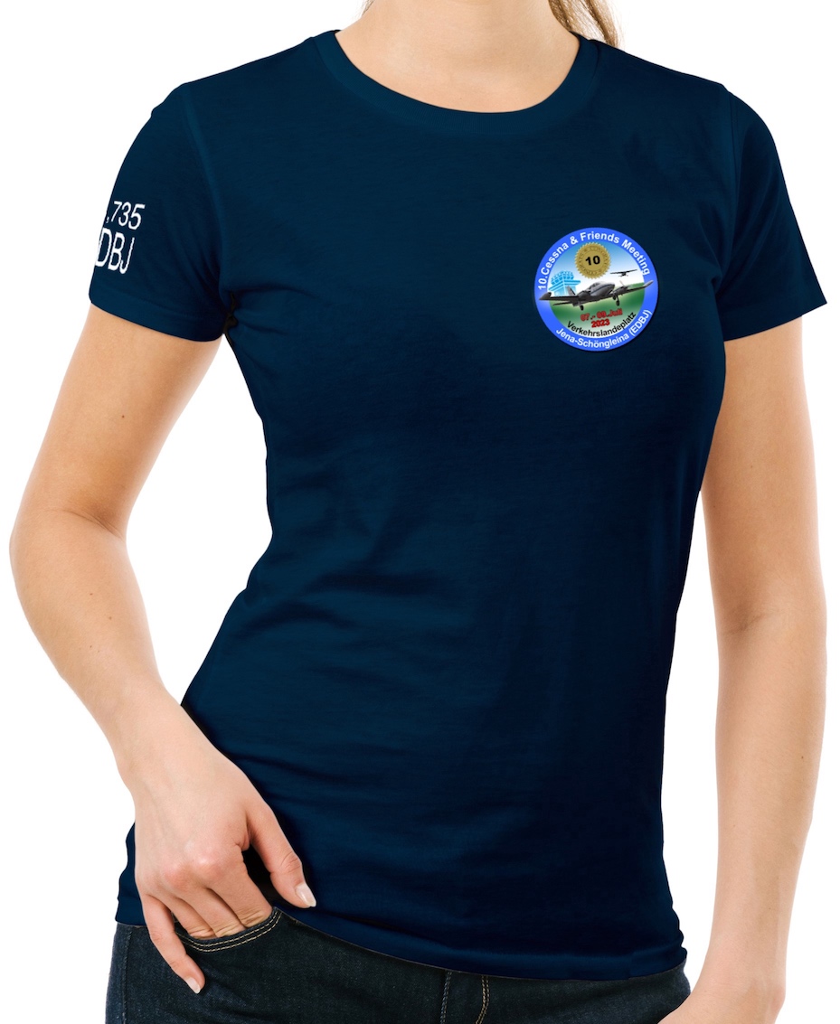 EDBJ-cessna-23-lady-t-shirt-navy-01 Damen T-Shirt EDBJ Cessna Treffen