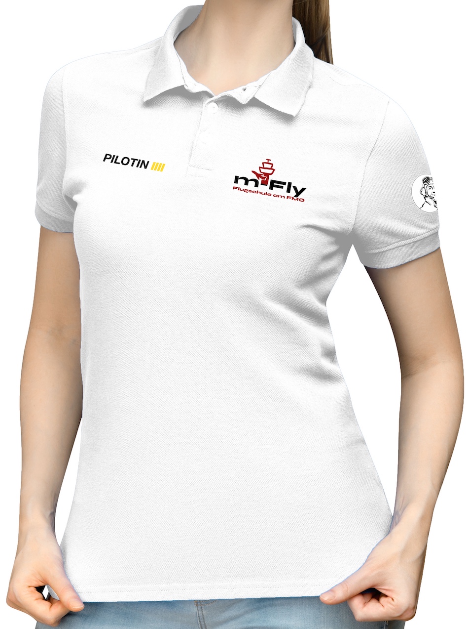 m-Fly-PILOT-lady-polo-white-01 Damen Polo-Shirt "Pilots Edition" m-Fly