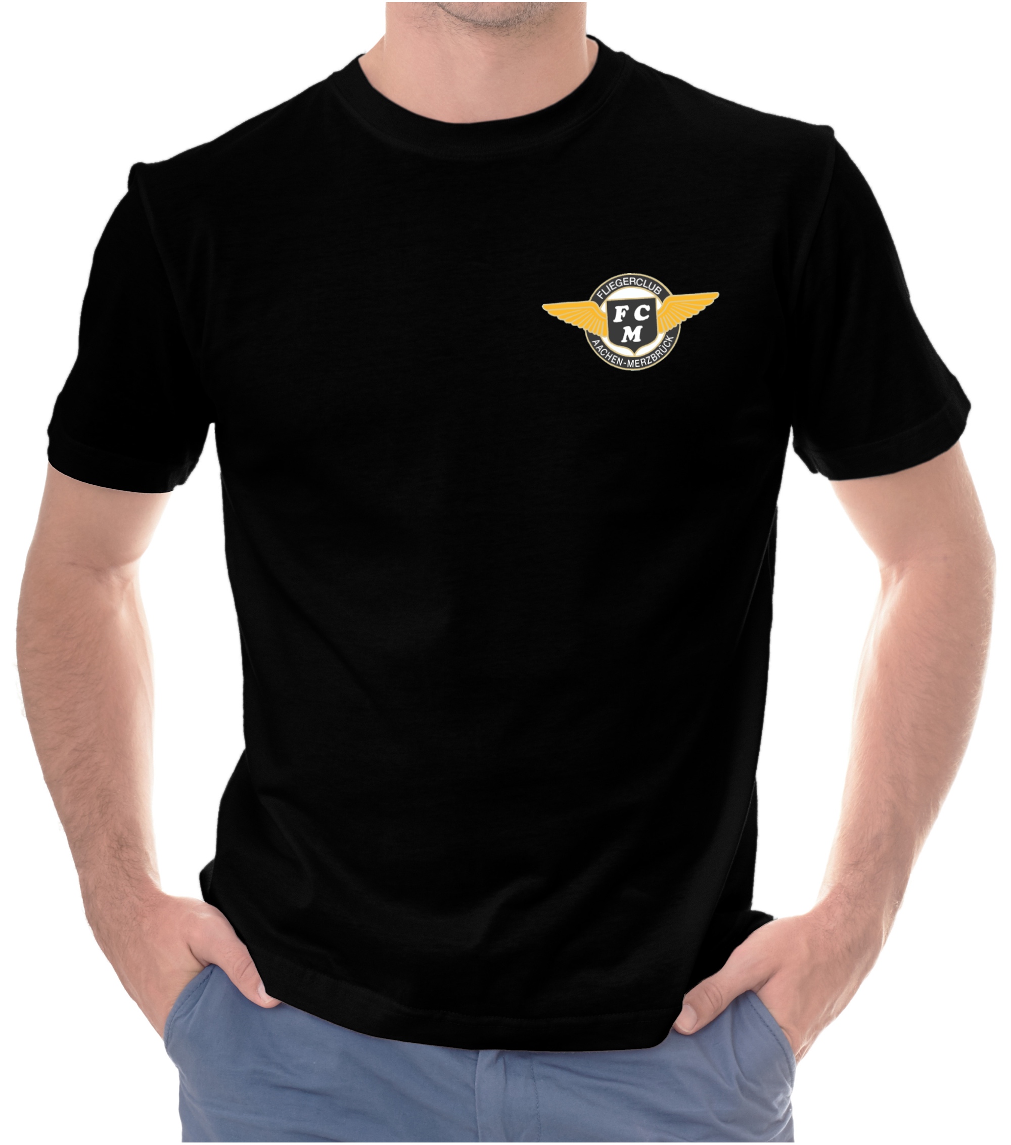 EDKA-basic-man-t-shirt-black-01 Herren BASIC-T-Shirt Fliegerclub Merzbrück e.V.