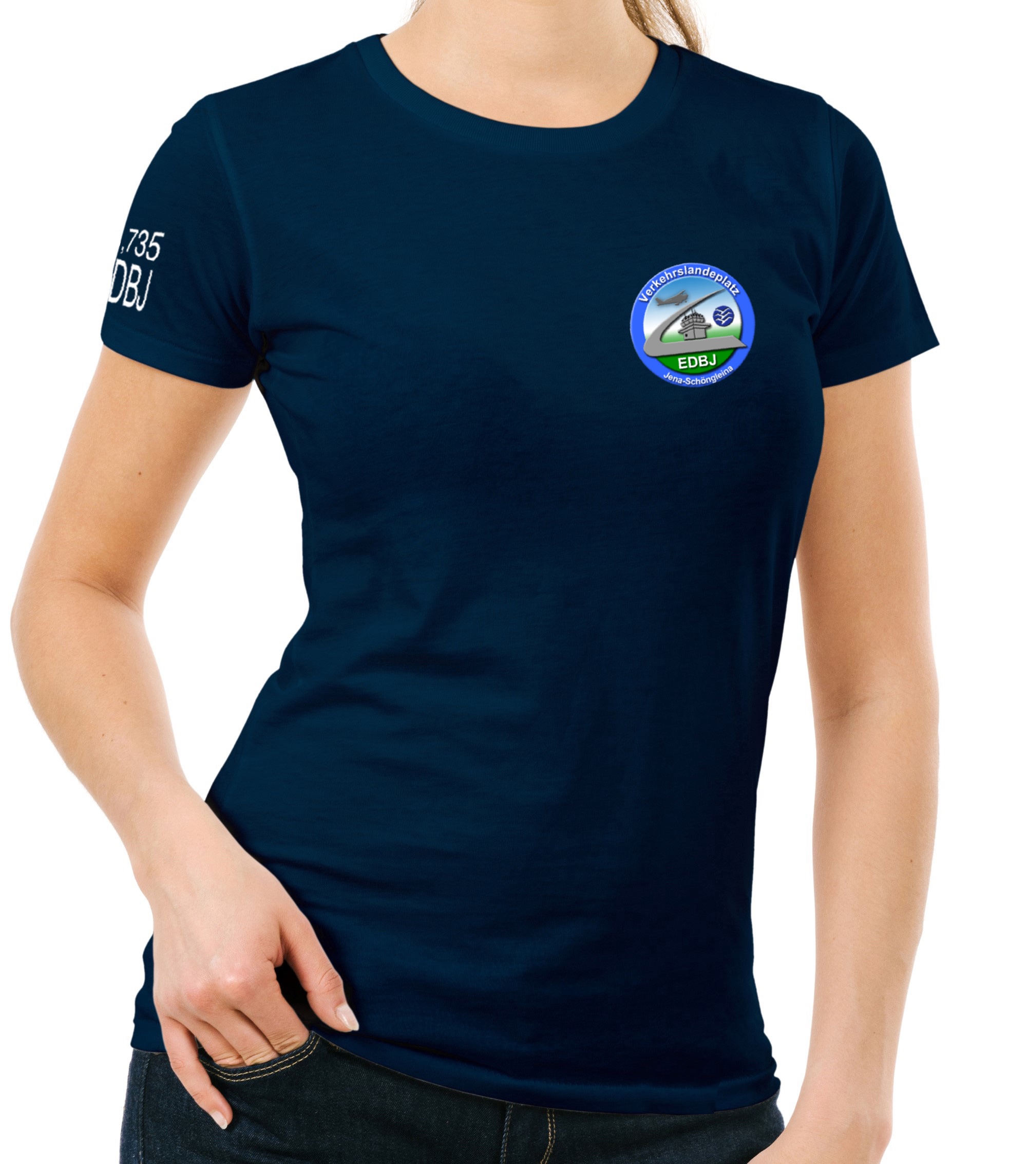 EDBJ-airport-lady-t-shirt-navy-01 Damen T-Shirt EDBJ Airport-Shop
