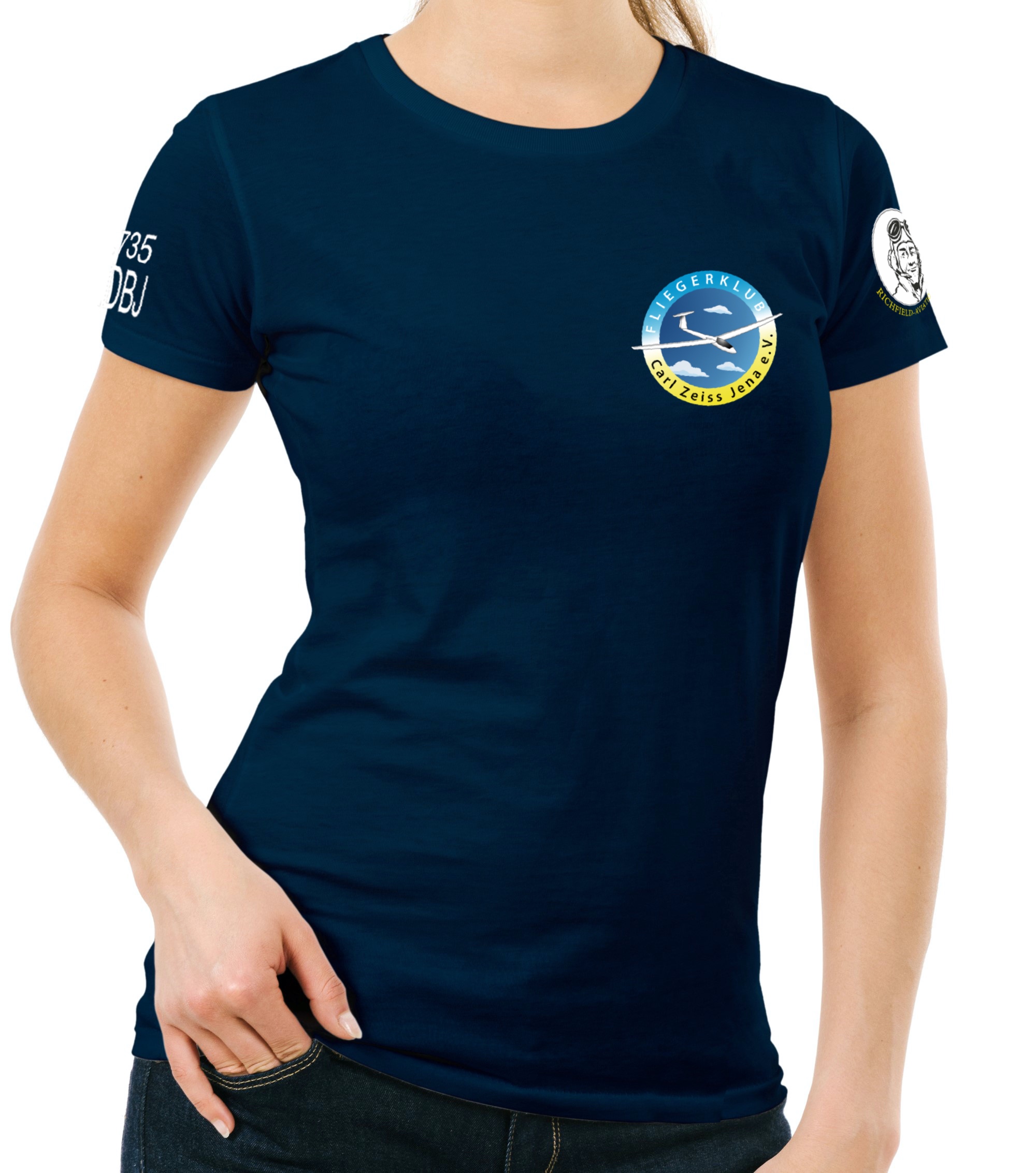 EDBJ-ladies-t-shirt-navy-01 Damen T-Shirt Fliegerklub Carl Zeiss Jena e.V.