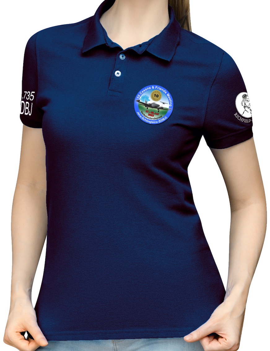 EDBJ-cessna-23-lady-polo-navy-01 Damen Polo-Shirt EDBJ Cessna Treffen