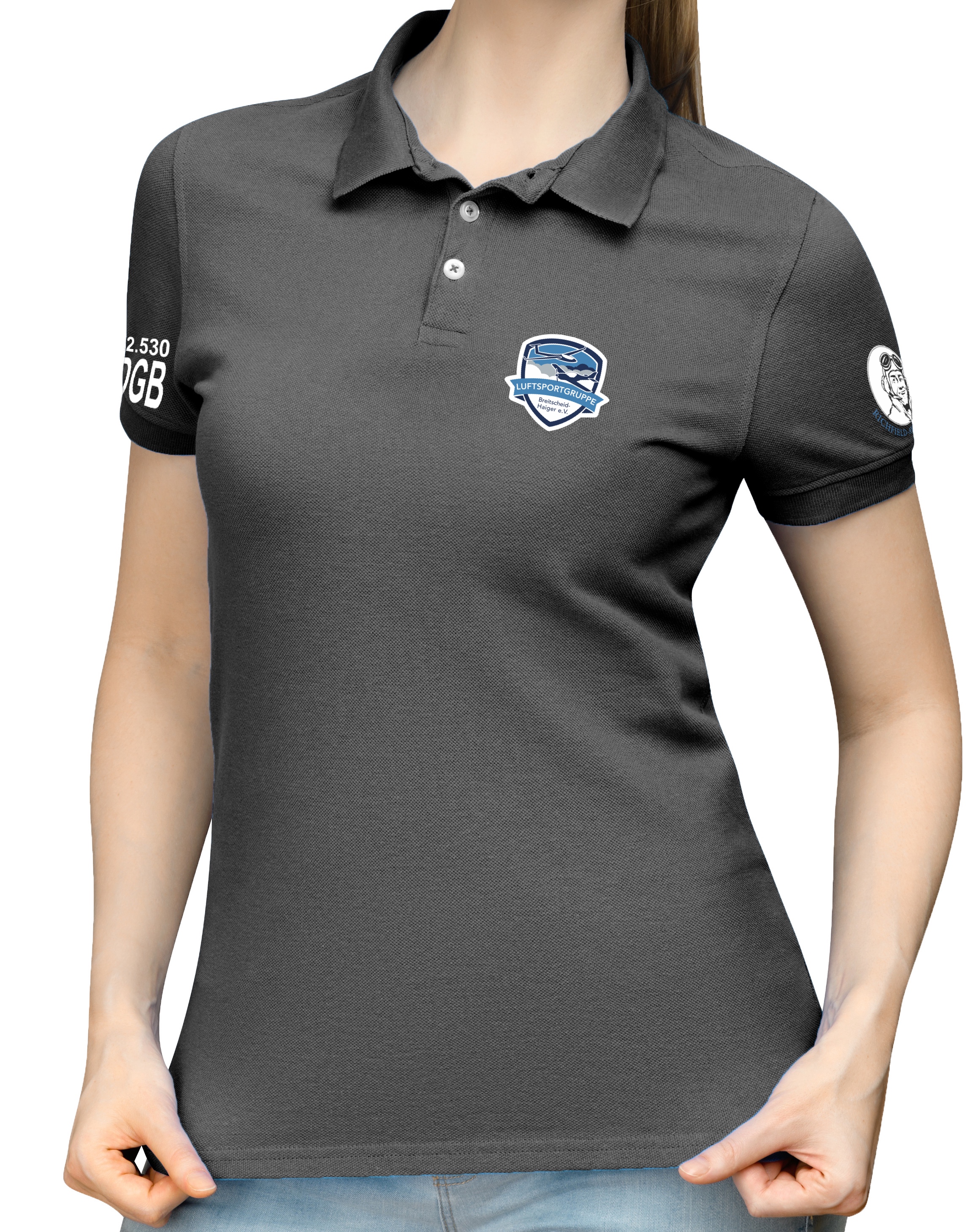 Damen Polo-Shirt, Größe M, Farbe Grau